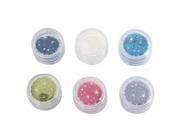 6pcs Fashionable Shiny Color Sparkly Nail Powder