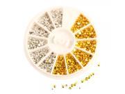 Beautiful Pearl shaped Sequins Nail Art Decoration Golden Silver