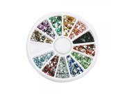 12 Colors 3000pcs Wheel Nail Art Glitter Tips Rhinestone Triangle