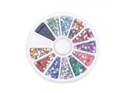 12 Colors 3000pcs Wheel Nail Art Glitter Tips Rhinestone Flower