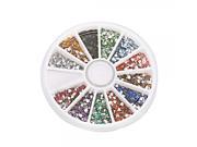 12 Colors 1800pcs Wheel Nail Art Glitter Tips Rhinestone Heart