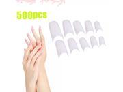 500pcs French Acrylic Style False Nails Half Tips White