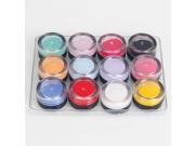 12 Colors EZFLOW Sparkly Dust Powder Crystal Acrylic Powder Builder Nail Art Decoration