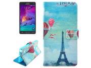 Tower Pattern Horizontal Flip Magnetic Buckle Leather Case with Card Slots Wallet Holder for Samsung Galaxy Note 4