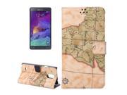 World Map Pattern Leather Case with Holder and Card Slots for Samsung Galaxy Note 4 N910 Random Delivery Yellow Green