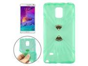 Ultra thin Double Fans Texture Diamond encrusted TPU Case for Samsung Galaxy Note 4 N910 Green