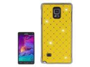 Bling Diamond Stars Encrusted Plating Skinning Plastic Case for Samsung Galaxy Note 4 N910 Yellow