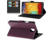Litchi Texture Leather Case with Credit Card Slots Holder for Samsung Galaxy Note 3 N9000 Purple