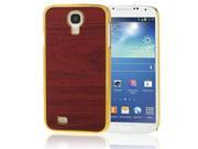 Wood Texture Plating Skinning Plastic Case for Samsung Galaxy S4 i9500 Red