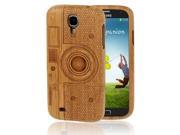 Camera Woodcarving Pattern Carbonized Bamboo Material Case for Samsung Galaxy S4 i9500