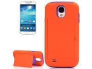 Silicone Plastic Combination Case with Holder for Samsung Galaxy S4 i9500 Orange Purple Orange