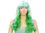 58cm Harajuku Style Chinese Cabbage Look High Temperature Silk Long Curly Cosplay Hair Wig Multicolor
