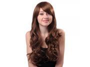 65cm Women Synthetic Fiber Side Bangs Long Curly Hair Wig Coffee lc065 M827