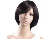 11.6 Short Straight Side Bang Synthetic Hair Wig Black