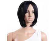 12.6 Natural personalized style Side Bang Short Turnup Hair Wig Black