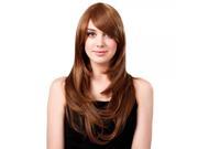 67cm Women Synthetic Fiber Side Bangs Long Curly Hair Wig Light Brown WM92