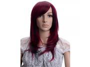 19.68 Long Straight High Quality Synthetic Hair Wig Black And Purple Red