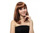 45cm Women Synthetic Fiber Eyebrow Bangs Rinka Style Long Curly Hair Wig Golden s025 30