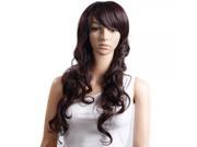 21.8 Long Curly Side Bang Synthetic Hair Wig Brown
