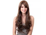 68cm Women Synthetic Fiber Side Bangs Long Curly Hair Wig Light Brown wm90n