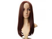 Stylish Lady s Medium Curled Hair Wig Dark Brown Highlight Light Brown JCJ 240