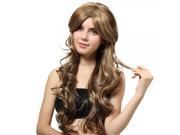 74cm Middle Side Flattering Style Long Curly Hair Wig Brown