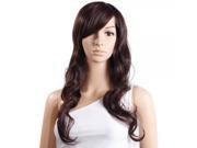 28.3 Long Curly Side Bang Synthetic Hair Wig Brown
