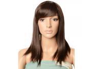 49cm JCJ 415 High temperature Silk Round Scalp Layered Medium Straight Hair Wig Light Brown