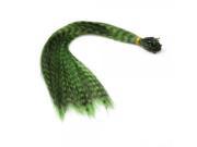 50 Strands 14 Leopard Print Straight Hair Extensions Green
