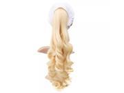 Claw Type Hand rolled Into Strips Curly Hair Ponytail Light Golden