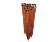 7pcs 22 Straight Hair Extensions with Clips Coffee Brown