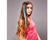 40cm Clip on Women Synthetic Resistant Fiber Hair Extension Blue