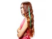 40cm Clip on Women Synthetic Fiber Hair Extension Green