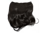High Temperature Silk Clip on Medium Long Classic Pear Shape Curly Wig with 5 Clips Black LM259