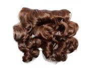 High Temperature Silk Clip on Hand rolled Curly Wig with 5 Clips Light Brown C83