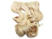 High Temperature Silk Clip on Big Wave Curly Wig with 5 Clips Golden Brown Beige C99F2