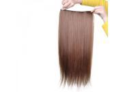 60cm 5 Clip in Fashion Women High Temperature Resistant Chemical Fiber Long Straight Hair Wig Light Brown ch011 2t30
