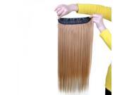 60cm 5 Clip in Fashion Women High Temperature Resistant Chemical Fiber Long Straight Hair Wig Flax Yellow ch011 27