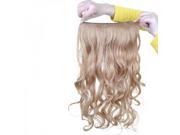 60cm 5 Clip in Fashion Women High Temperature Resistant Chemical Fiber Long Curly Hair Wig Flax Yellow ch010 27