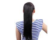 60cm Tied Type Women Chemical Fiber Thickening Long Straight Ponytail Hair Wig Black pt012 2