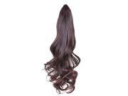 55cm Claw Clip Type Women High Temperature Resistant Fiber Long Curly Ponytail Hair Wig Brown pt045 2t33