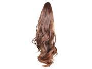 55cm Claw Clip Type Women High Temperature Resistant Fiber Long Curly Ponytail Hair Wig Light Brown pt045 2t30