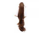 Claw Type Different Layers Big Wave of Long Curly Ponytail Flaxen