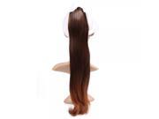 Claw Clip on Type Long Straight Hair Ponytail Black Light Brown