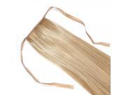 47cm Tied Type Women Synthetic Resistant Fiber Long Straight Ponytail Hair Extension Golden