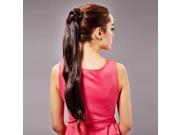55cm BB Clip on Women Synthetic Resistant Fiber Long Straight Ponytail Hair Extension Flaxen