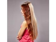 62cm BB Clip on Women Synthetic Resistant Fiber Long Straight Ponytail Hair Extension Flaxen