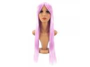 70cm Women Kanekalon Side Bangs Long Straight Hair Wig Light Purple QR116LSA TF2403B
