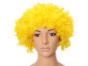 Fashionable Size S Cosplay Fans Curly Party Hair Wig Yellow