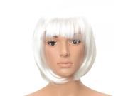 Fashionable Cosplay BOBO Style Straight Party Hair Wig White